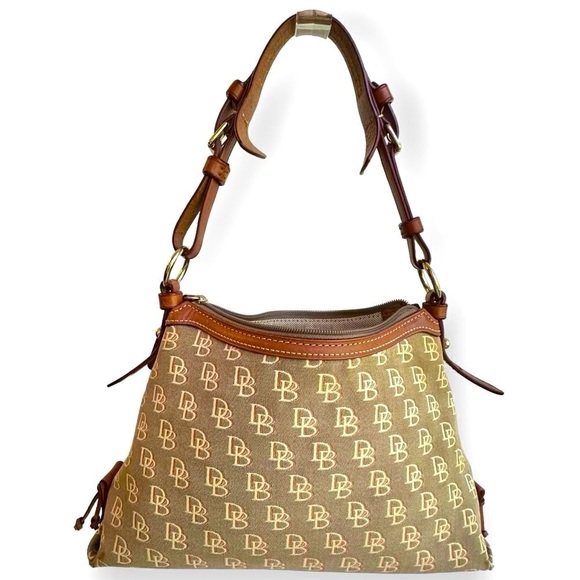 Dooney & Bourke Brown Monogram Hobo Bag and Donney Charm - Picture 5 of 14